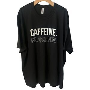 Caffeine T Shirt Mens Size 4XL Black White Jerzees Tee